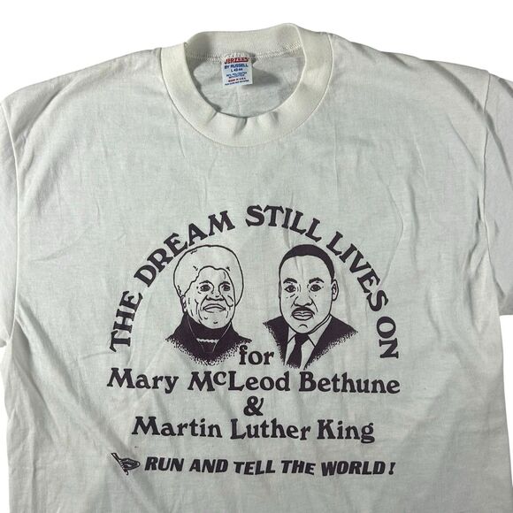 Vtg Martin Luther King 'The Dream Still Lives On' Single Stitch Shirt Large 90s - Picture 1 of 10